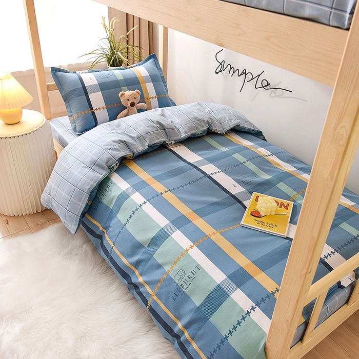 91家纺网 家纺一手货源 找家纺 （总）鑫宇 2025新款全棉13372学生宿舍印花三件套上下铺六件套