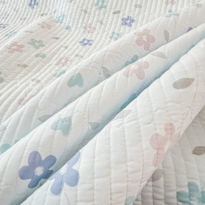 91家纺网 家纺一手货源 找家纺 （总）橘夏家纺2025爆款棉感珍珠绸印花床盖三件套