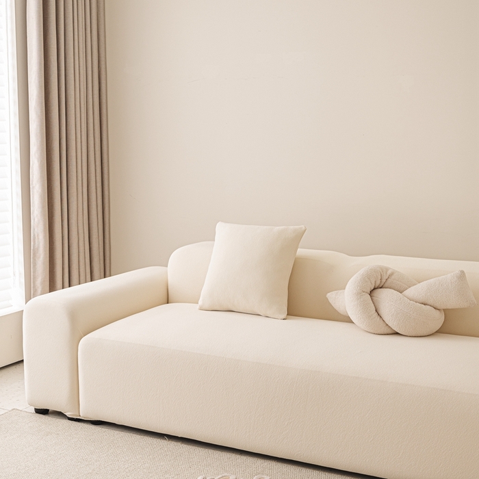 91家纺网 家纺一手货源 找家纺 沐沐家纺  2026新款素鸢沙发套 米白 四人(235-300cm)