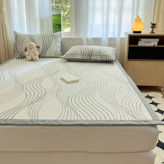 91家纺网 家纺一手货源 找家纺 （总）雅居纺家纺 2025新款A类加厚三明治底简约提花凉感席系列-床席款