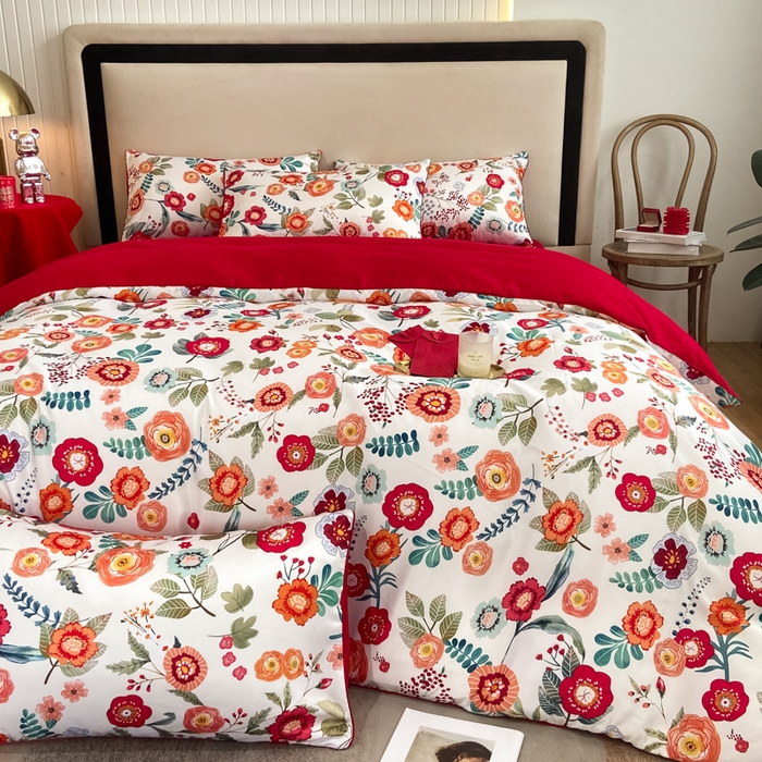 91家纺网 家纺一手货源 找家纺 （总）用心 2022新款数码印花婚庆四件套