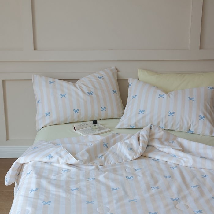 91家纺网 家纺一手货源 找家纺 棉眠 2025新款纯棉花边夏被套件 萝莉点点