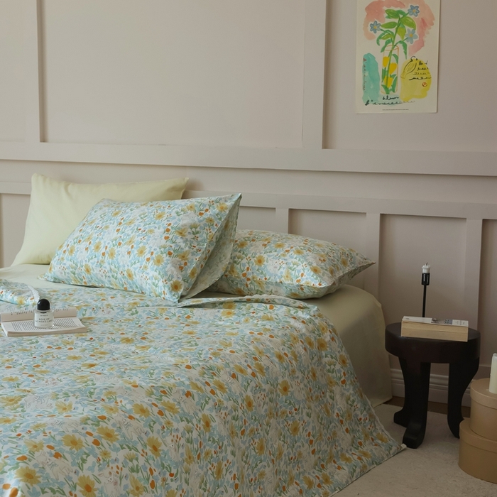 91家纺网 家纺一手货源 找家纺 棉眠 2025新款纯棉花边夏被套件 花间牧歌