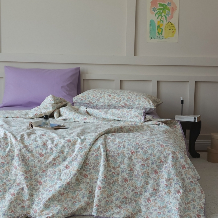 91家纺网 家纺一手货源 找家纺 棉眠 2025新款纯棉花边夏被套件 美琪