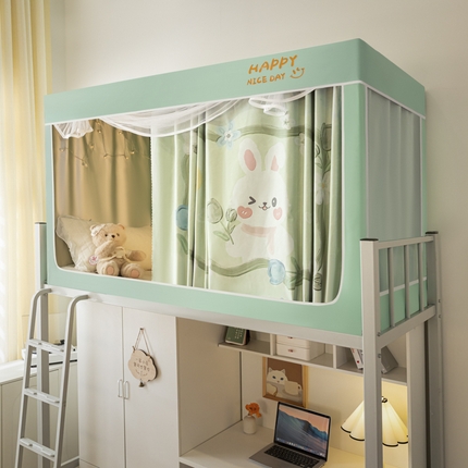 91家纺网 家纺一手货源 找家纺 （总）觅妮家纺 2025新款99%强遮光涂银涂层大版数码印花宿舍学生床帘蚊帐