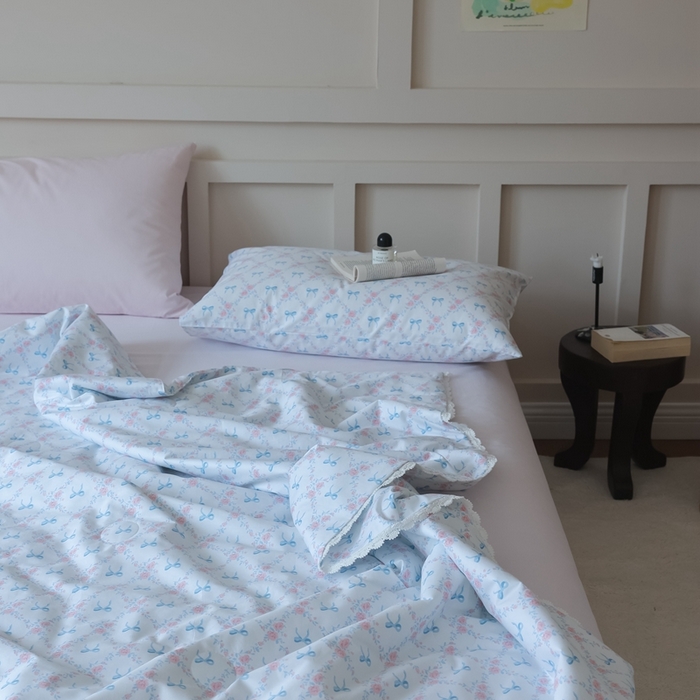 91家纺网 家纺一手货源 找家纺 棉眠 2025新款纯棉花边夏被套件 巴黎周末