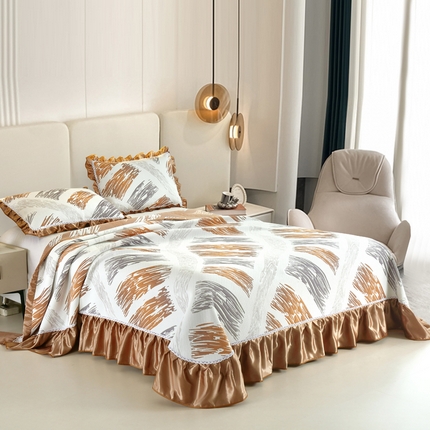 91家纺网 家纺一手货源 找家纺 （总）雅绅阁 2025新款北欧风针织棉床盖三件套全棉床盖