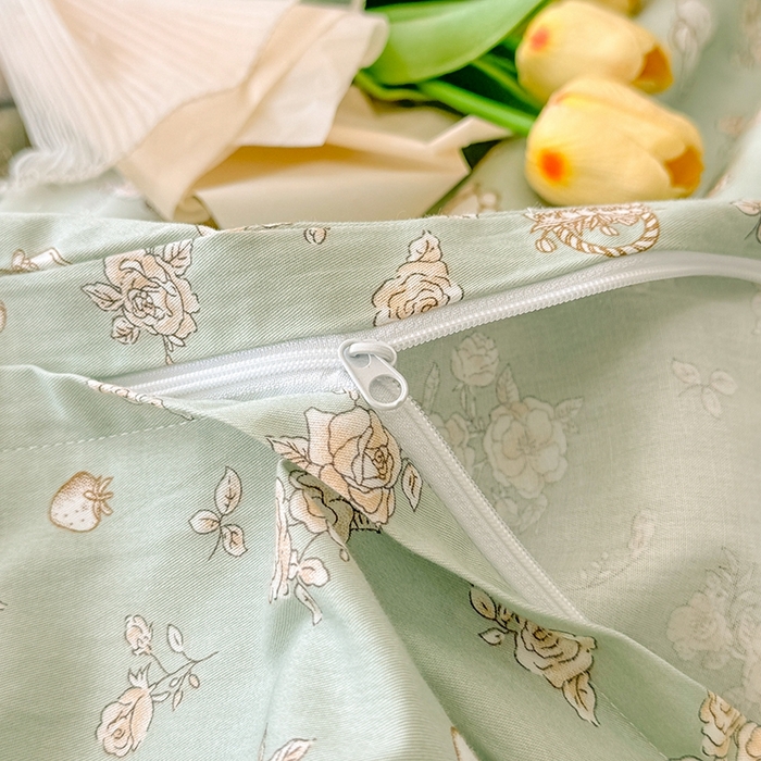 91家纺网 家纺一手货源 找家纺 缦彩家纺  2025新款韩版全棉公主风床单四件套 贝丽花都