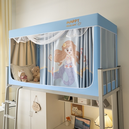 91家纺网 家纺一手货源 找家纺 （总）觅妮家纺 2025新款99%强遮光涂银涂层大版数码印花宿舍学生床帘蚊帐