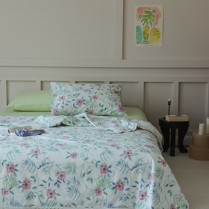 91家纺网 家纺一手货源 找家纺 （总）棉眠 2025新款纯棉花边夏被套件