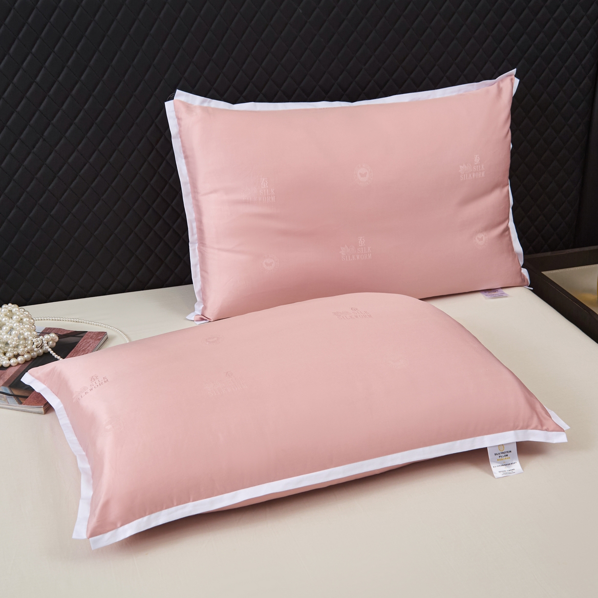 91家纺网 家纺一手货源 找家纺 梵希良品 2025新款超柔蚕丝蛋白枕头枕芯 粉色48x74cm中枕