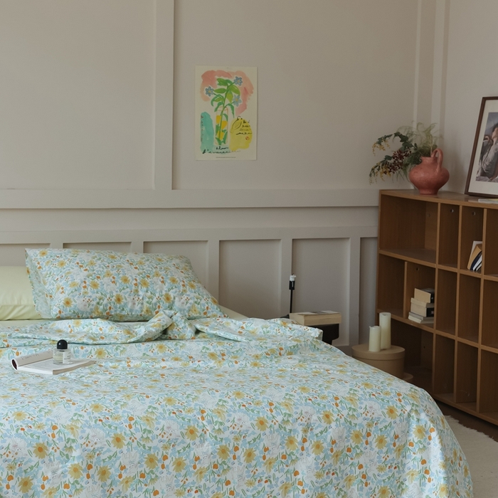 91家纺网 家纺一手货源 找家纺 棉眠 2025新款纯棉花边夏被套件 花间牧歌