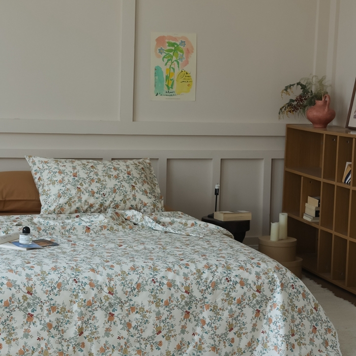 91家纺网 家纺一手货源 找家纺 棉眠 2025新款纯棉花边夏被套件 秋茗