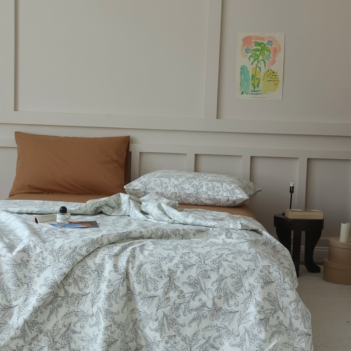 91家纺网 家纺一手货源 找家纺 棉眠 2025新款纯棉花边夏被套件 秋日风铃