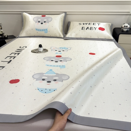 倾慕  2025新款数码大版时尚卡通风冰藤席 甜甜小狗