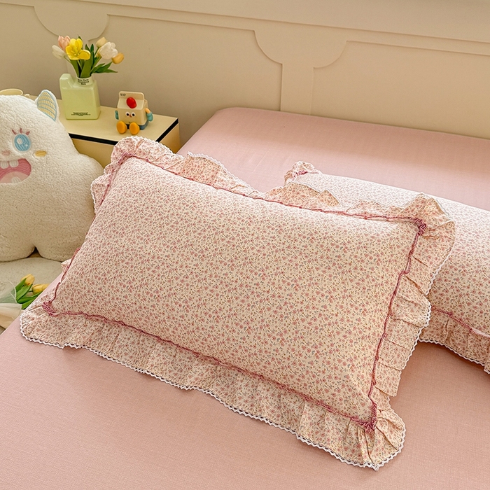 91家纺网 家纺一手货源 找家纺 缦彩家纺  2025新款韩版全棉公主风床单四件套 美娜