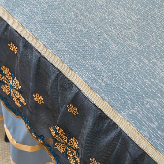 91家纺网 家纺一手货源 找家纺 （总）情恒家纺   2025新款提花PE海洋丝可脱卸床裙席三件套