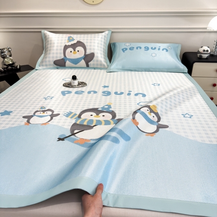 倾慕  2025新款数码大版时尚卡通风冰藤席 小企鹅