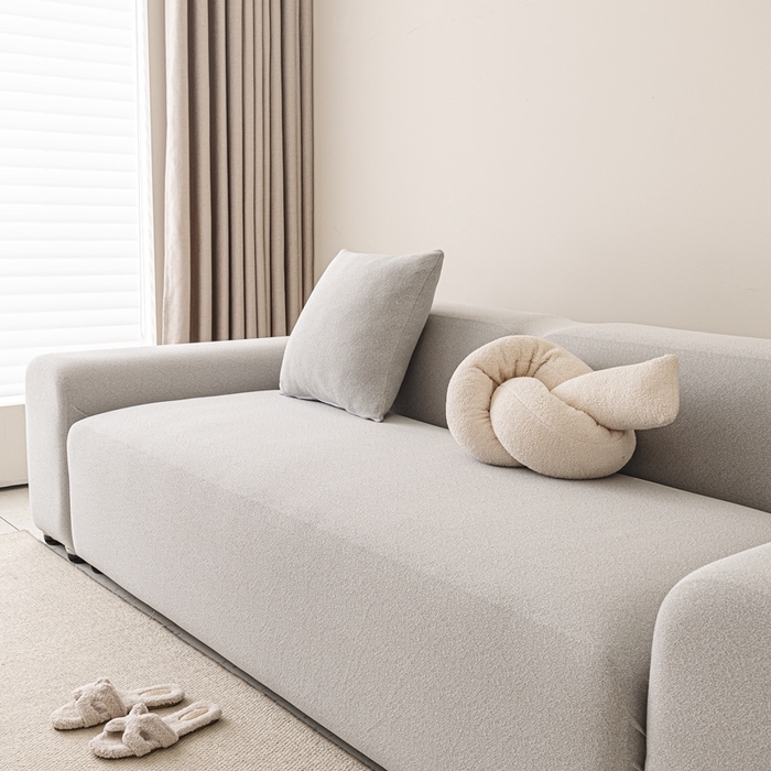 91家纺网 家纺一手货源 找家纺 沐沐家纺  2026新款素鸢沙发套 浅灰 单人(90-140cm)