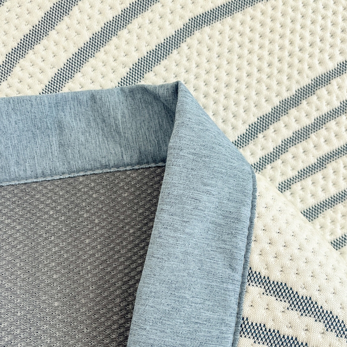 91家纺网 家纺一手货源 找家纺 雅居纺家纺 2025新款A类加厚三明治底简约提花凉感席系列-床席款 曲线-蓝