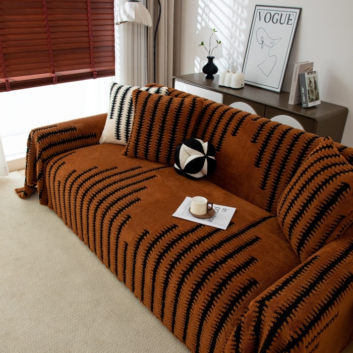 91家纺网 家纺一手货源 找家纺 （总）沐沐 2026新款毛绒款茂林修竹沙发巾