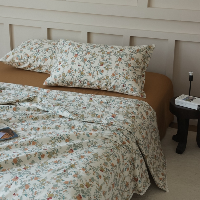 91家纺网 家纺一手货源 找家纺 棉眠 2025新款纯棉花边夏被套件 秋茗