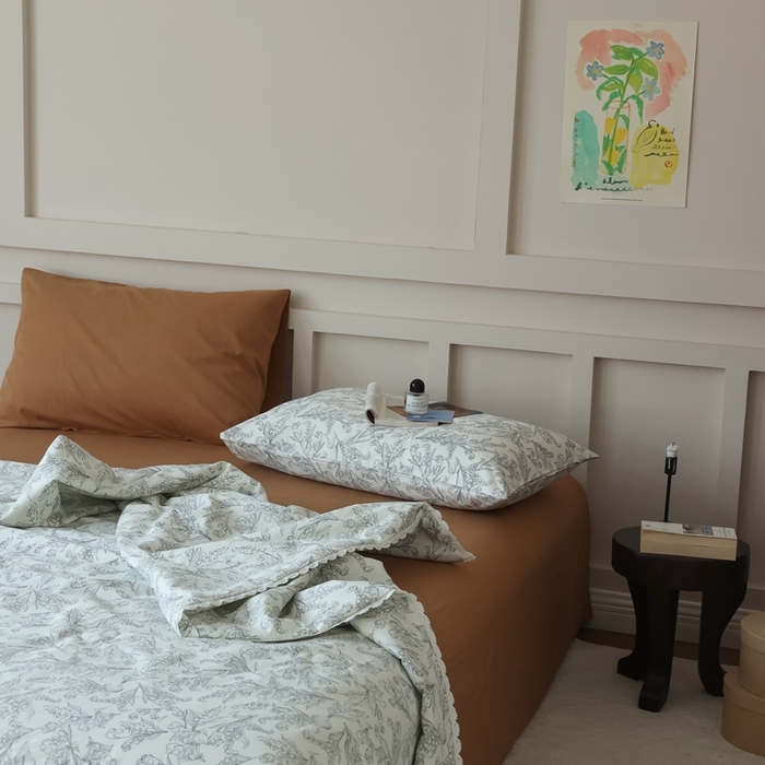 91家纺网 家纺一手货源 找家纺 棉眠 2025新款纯棉花边夏被套件 秋日风铃