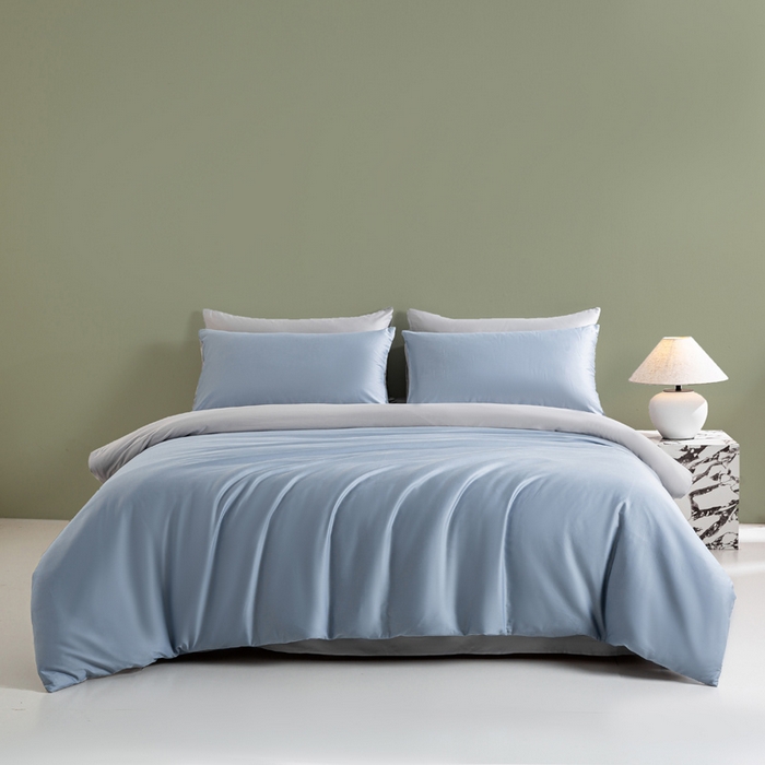 91家纺网 家纺一手货源 找家纺 （总）憨豆家纺 2025新款全棉长绒棉四件套纯色贡缎纯棉被套床笠款三件套