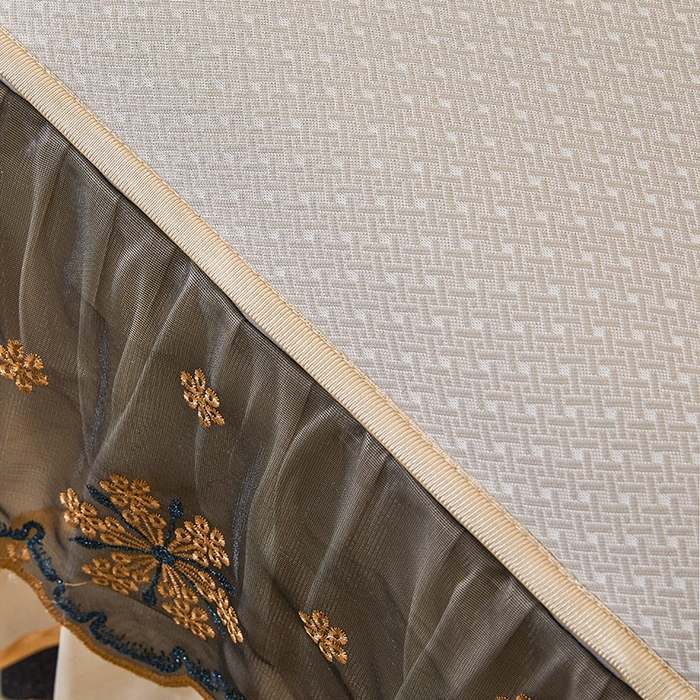 91家纺网 家纺一手货源 找家纺 情恒家纺   2025新款提花PE海洋丝可脱卸床裙席三件套 阡陌 奶咖