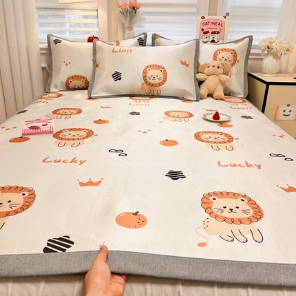 91家纺网 家纺一手货源 找家纺 （总）懒猫 2025新款600D数码印花冰丝凉席席子