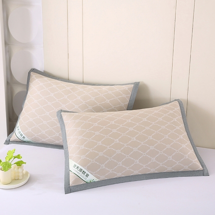 2025新款PE月亮爱心提花夏凉冰丝枕套 香槟