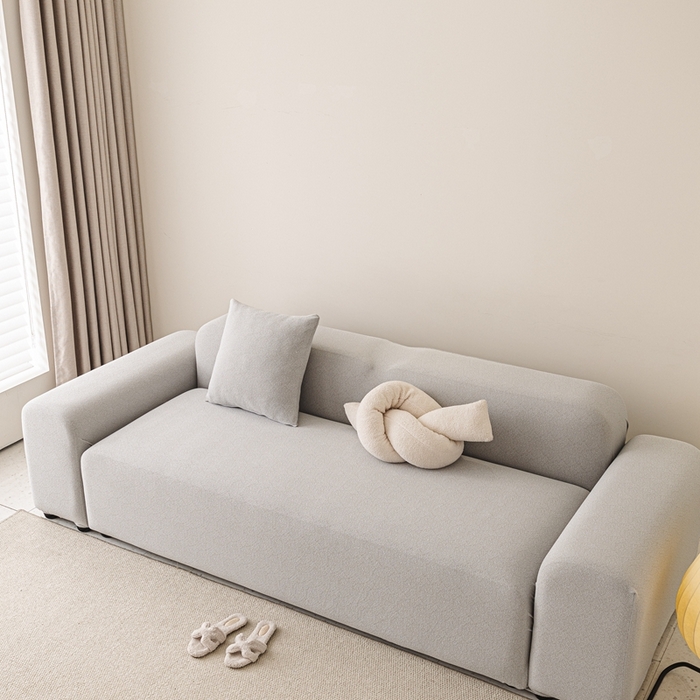 91家纺网 家纺一手货源 找家纺 沐沐家纺  2026新款素鸢沙发套 浅灰 双人(145-185cm)