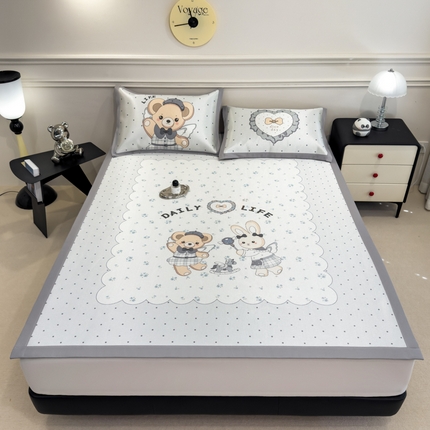 91家纺网 家纺一手货源 找家纺 （总）倾慕  2025新款数码大版时尚卡通风冰藤席