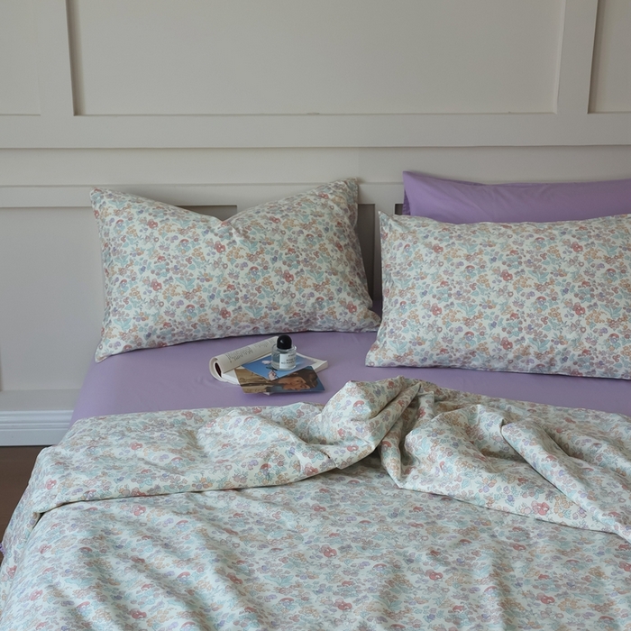 91家纺网 家纺一手货源 找家纺 棉眠 2025新款纯棉花边夏被套件 美琪