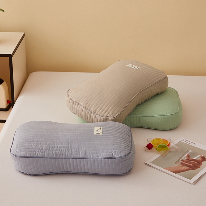 91家纺网 家纺一手货源 找家纺 （总）幸运草2025新款韩版水洗棉砂洗纯荞麦壳面包枕芯护颈椎全荞麦枕