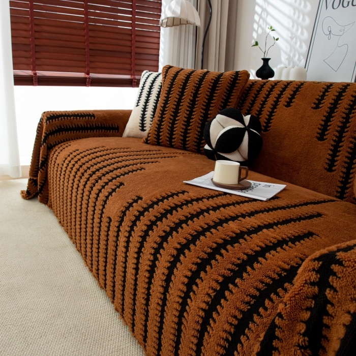 91家纺网 家纺一手货源 找家纺 （总）沐沐 2026新款毛绒款茂林修竹沙发巾