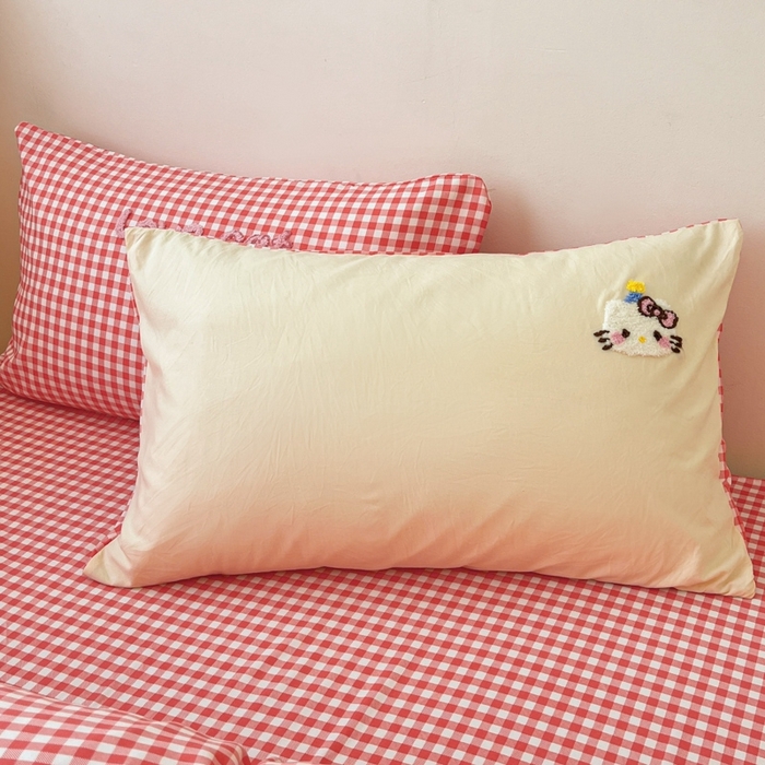 91家纺网 家纺一手货源 找家纺 雨帆  2025新款卡通水洗棉毛巾绣四件套 芝士粉格