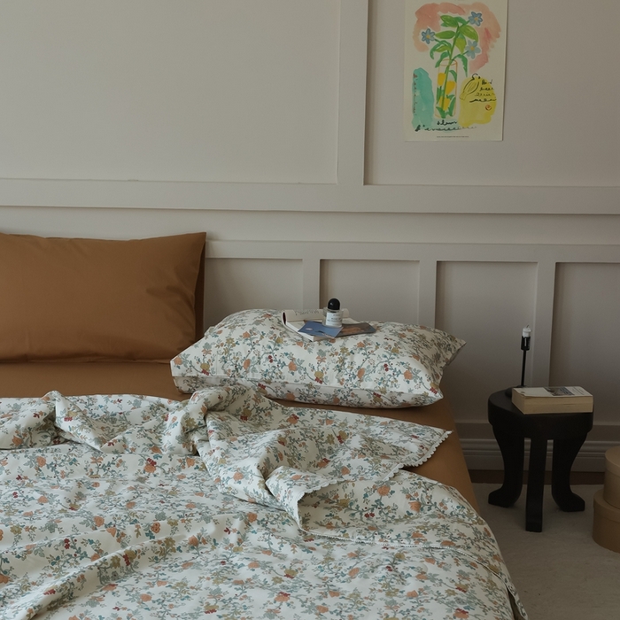 91家纺网 家纺一手货源 找家纺 棉眠 2025新款纯棉花边夏被套件 秋茗