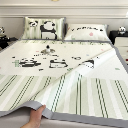 倾慕  2025新款数码大版时尚卡通风冰藤席 熊猫你好