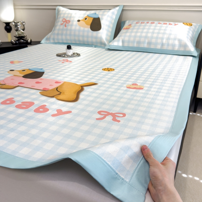 91家纺网 家纺一手货源 找家纺 （总）倾慕  2025新款数码大版时尚卡通风冰藤席