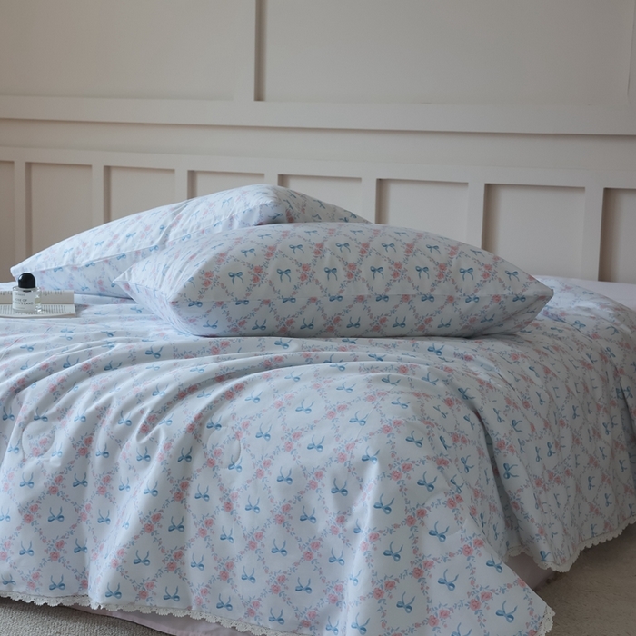 91家纺网 家纺一手货源 找家纺 棉眠 2025新款纯棉花边夏被套件 巴黎周末