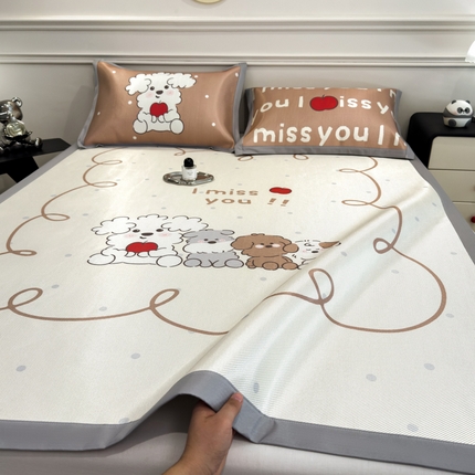 倾慕  2025新款数码大版时尚卡通风冰藤席 圈圈小狗