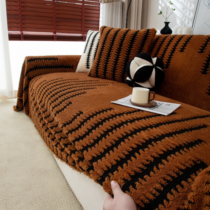 91家纺网 家纺一手货源 找家纺 （总）沐沐 2026新款毛绒款茂林修竹沙发巾