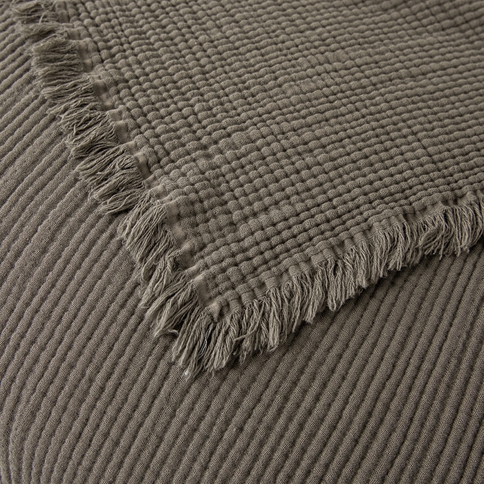 91家纺网 家纺一手货源 找家纺 （总）皇寝世家家居 2025新款A类全棉针织四层纱苏流毯子沙发盖毯 午睡复古毛毯