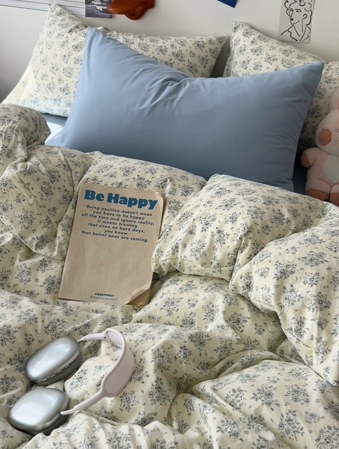 91家纺网 家纺一手货源 找家纺 罗亿家纺 罗亿家纺 2025新款软绵绵的双拼印花小清新云朵皱皱水洗棉四件套（含买家秀） 春日与玫瑰