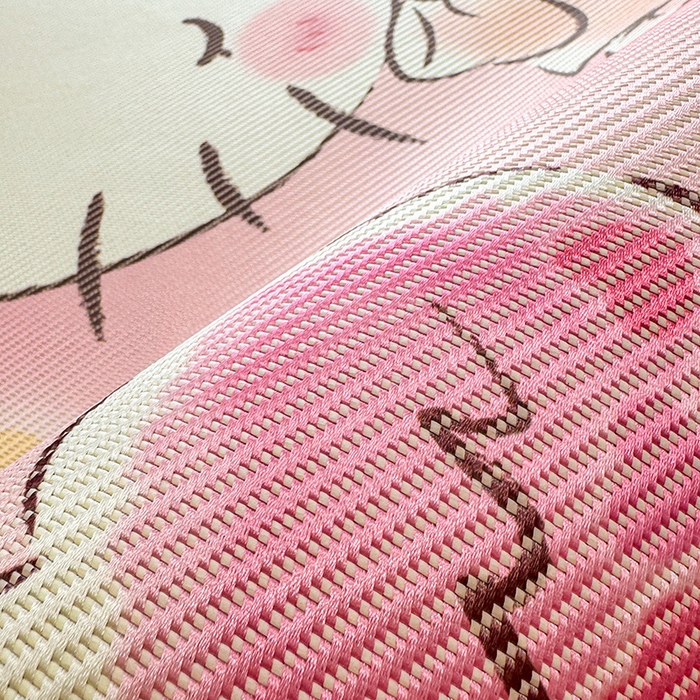 91家纺网 家纺一手货源 找家纺 蓝邻 2025春夏新款正版三丽鸥600D冰藤大版数码印花凉席-场景一 梦幻kitty猫