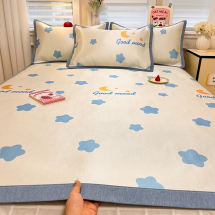 91家纺网 家纺一手货源 找家纺 （总）懒猫 2025新款600D数码印花冰丝凉席席子