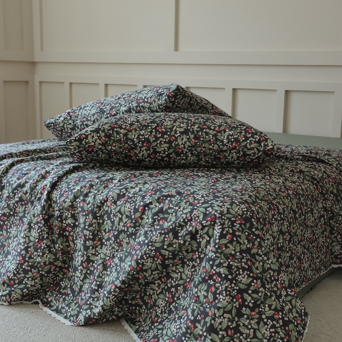 91家纺网 家纺一手货源 找家纺 棉眠 2025新款纯棉花边夏被套件 小红莓