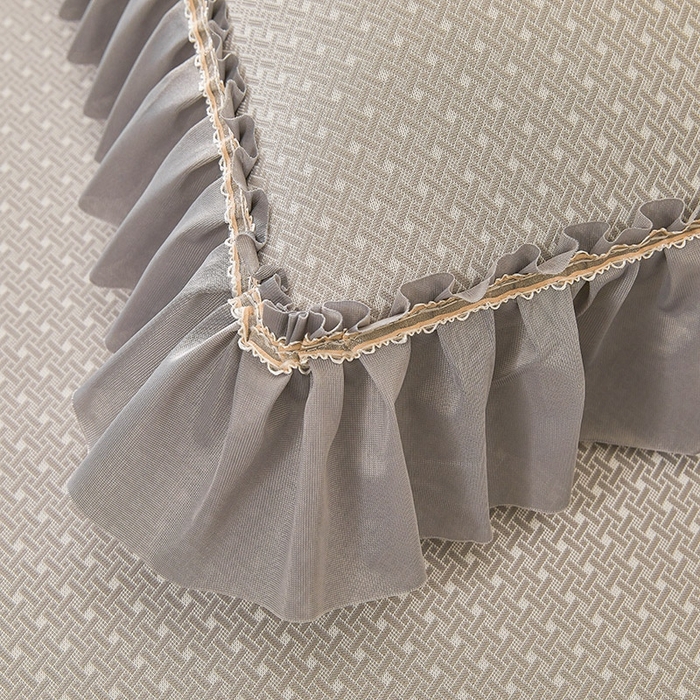 91家纺网 家纺一手货源 找家纺 情恒家纺   2025新款提花PE海洋丝可脱卸床裙席三件套 阡陌 星灰