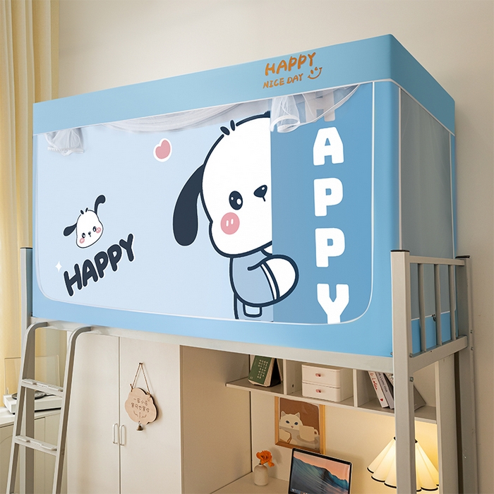 91家纺网 家纺一手货源 找家纺 （总）觅妮家纺 2025新款99%强遮光涂银涂层大版数码印花宿舍学生床帘蚊帐